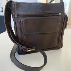 FOSSIL Vintage Brown Leather Crossbody Purse