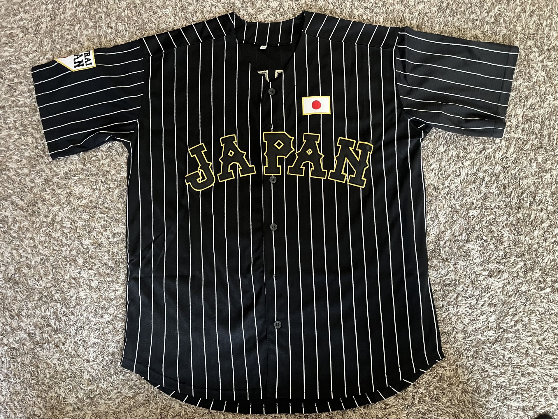 TEAM JAPAN SHOHEI OHTANI TACKLE TWILL BUTTON DOWN JERSEY (BLACK)