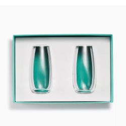 TIFFANY&CO Stemless Champagne Flutes in Crystal Glass, Set of Two