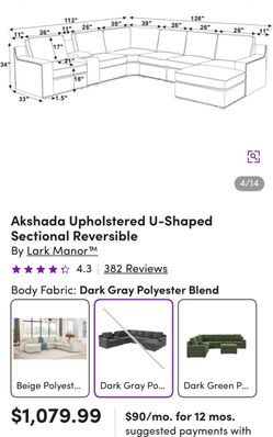 Lark Manor Akshada U-Shaped Sectional Sofa
