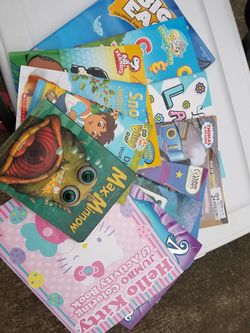 7 coloring books and 4 reading books
