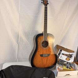 Washburn SHAGPACKTBB Acoustic Guitar Vintage Tobacco Burst w/ Gig Bag, Stand