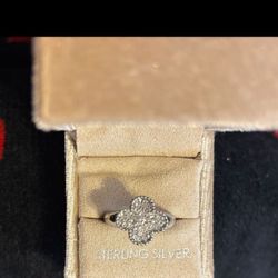 Clover Ring Silver Size 7 