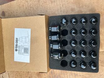 White Knight M12x1.50 Black Bulge Acorn Lug Nuts 20 Pack