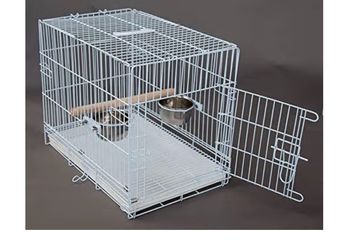 Pet Products Metal Portable Travel Vet Bird Parrot Carrier Cage Prevent Beaks Out White, 24-Inch by 17Inch by 16-Inch(5)