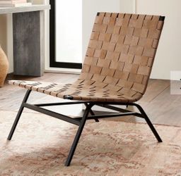 Pottery Barn Shay Woven Leather Accent Chair