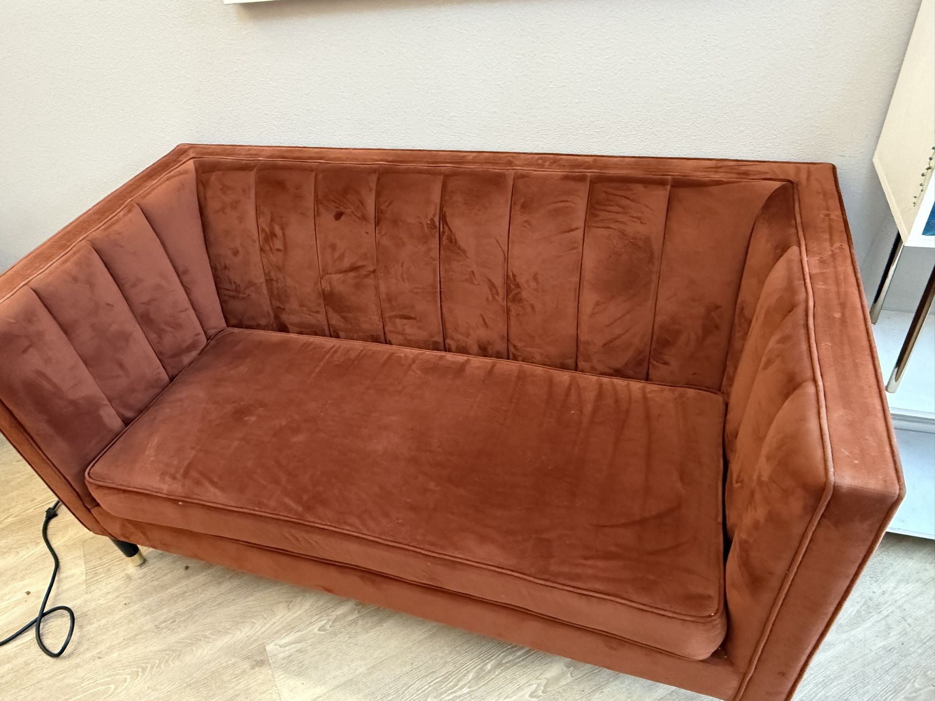 Rush Colored Couch And Swivel Chair