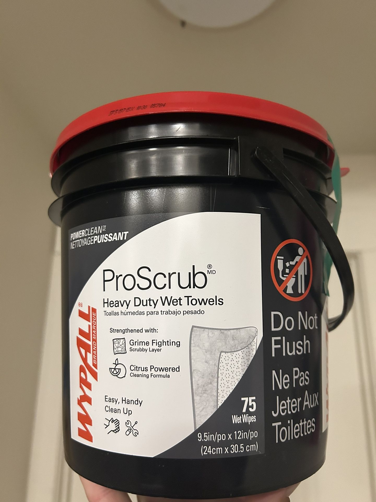 Wypall PowerClean ProScrub Heavy Duty Wet Towels 75ct