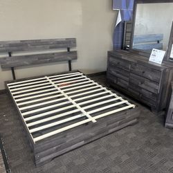 Rustic Grey And Brown Queen Bedroom Set 