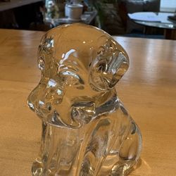 Vintage 1940's Clear Depression Federal Glass 3" Puppy Dog Candy Container
