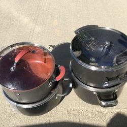 New (never used) Set of 4 pots must Go for sale $99.00. Now reduced!!!!!Stainless steel and non-stick Pots for sale.