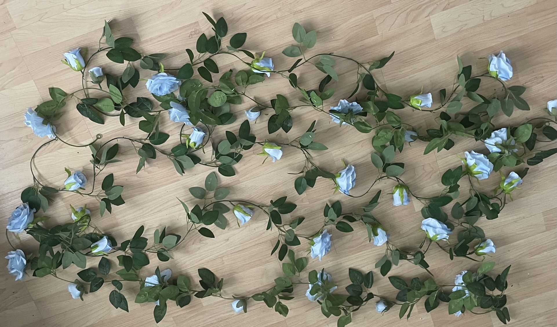 Floral Garland Blue Roses 55” Wedding Quincenera Decorations