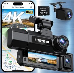 Fiteye 4k 3 Camera Channel Security Dash Cam