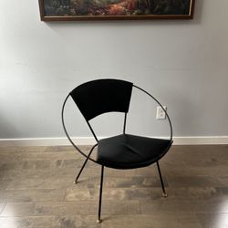 Vintage Mid Century Wrought Iron Hoop Chair