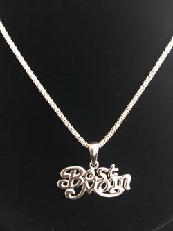 Sterling Silver "Best Mom" Pendant only - chain sold separately.