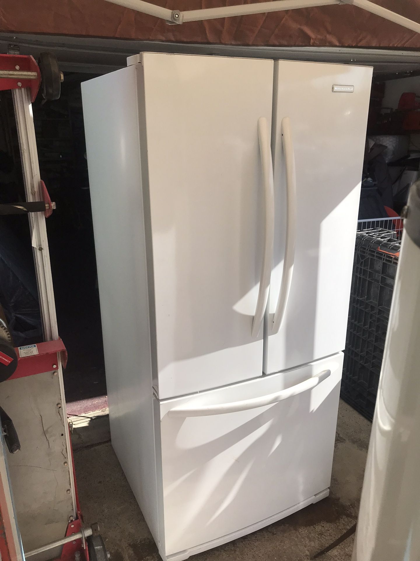 KitchenAid refrigerator side-by-side with bottom freezer and icemaker