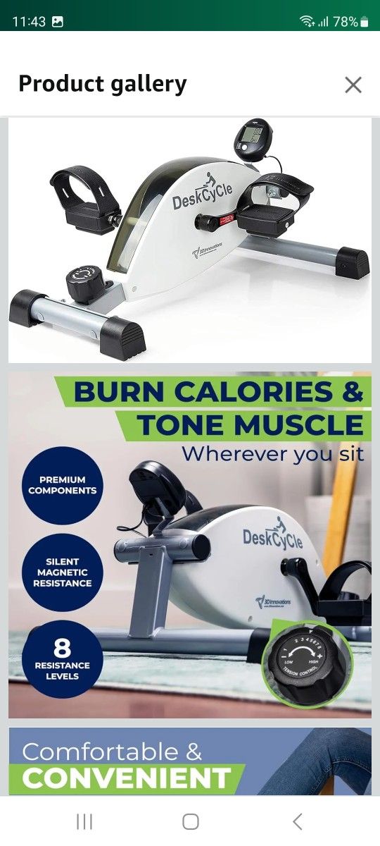 DeskCycle Under Desk Bike Pedal Exerciser - Stationary Bikes for Home & Office - Standard and Adjustable Height Versions