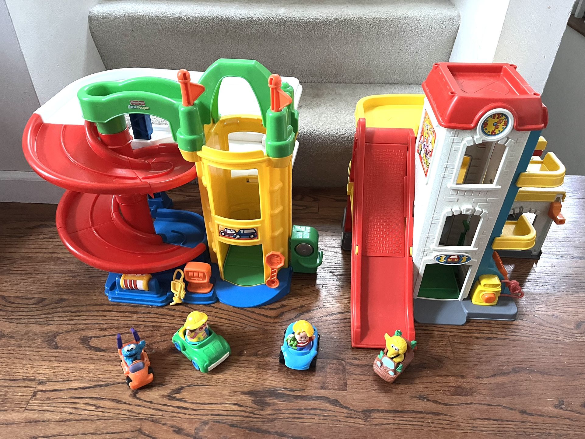 Fisher Price Little People Garage, Car Track With Cars ($40 For All)