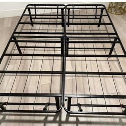 CAL KING SIZE PLATFORM METAL BED FRAME  FOLDABLE  (VERY STURDY- LIKE NEW)