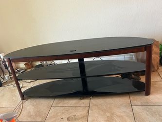 Black and brown entertainment stand