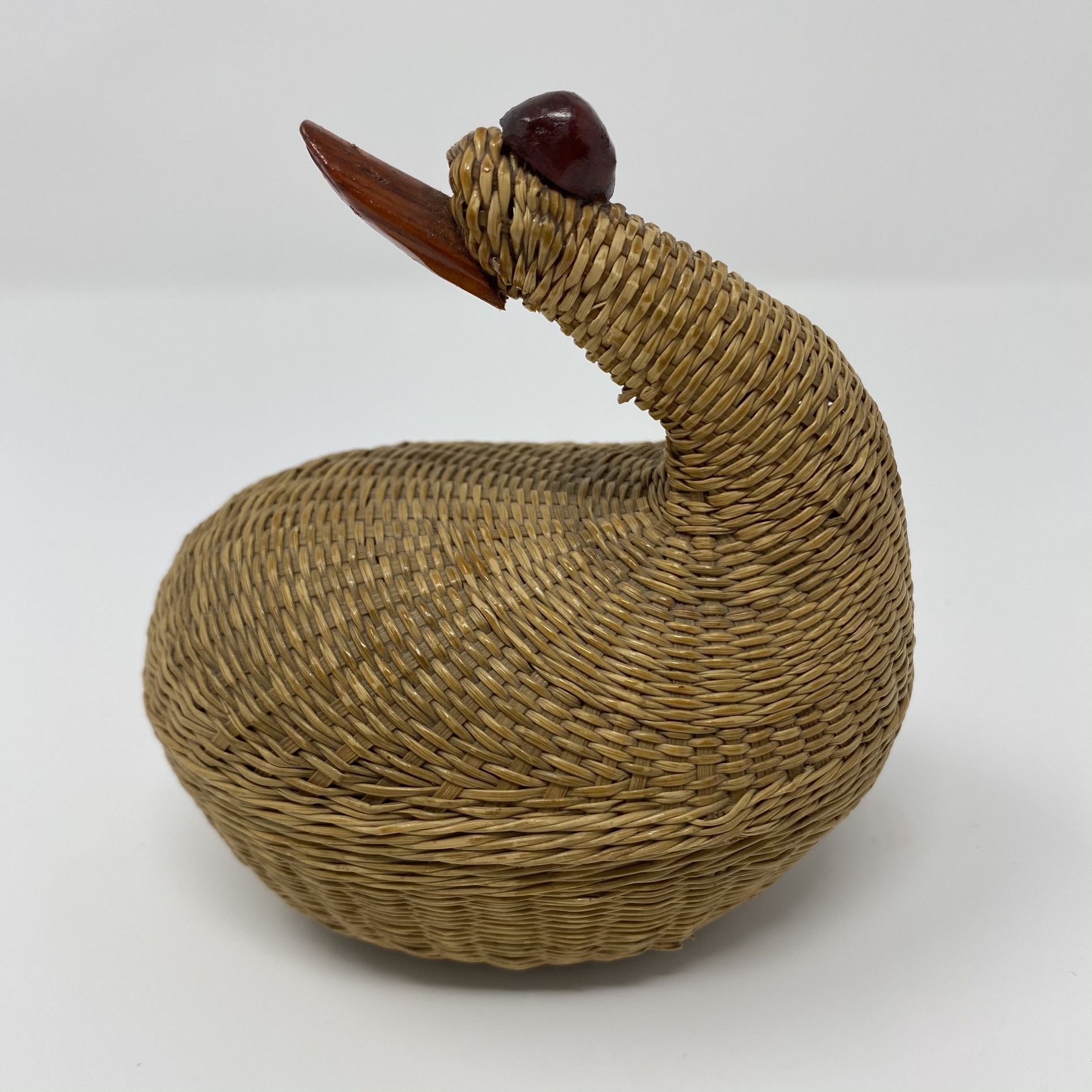 Vintage Woven Swan Basket   