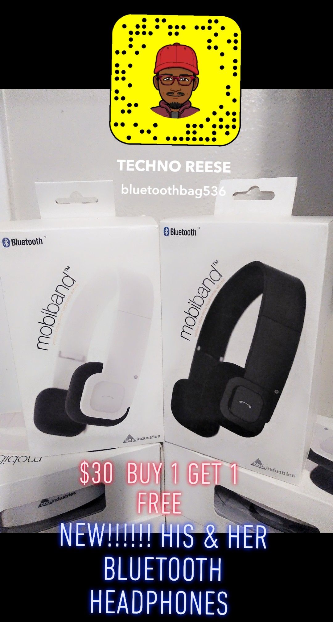 New!!!!! HIS & HER BLUETOOTH HEADPHONES, ACCEPTING CASH APP $TechnoReese