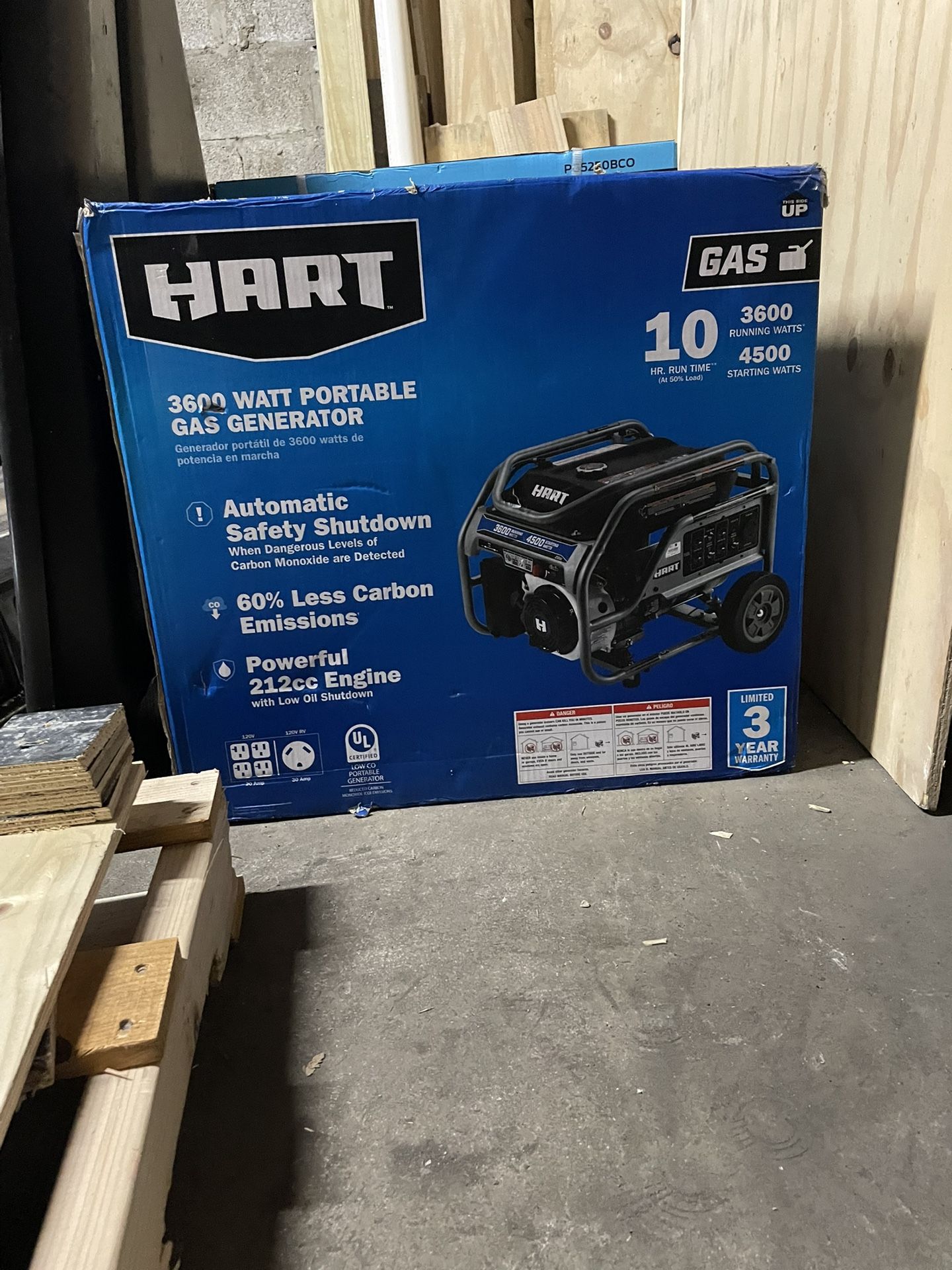 Hart Portable Generator 3600 Watts Brand New Sealed