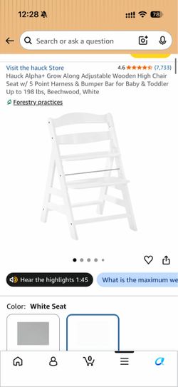 Hauck wooden high chair