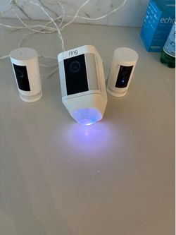 Ring Camera Bundle – 2 Indoor Cams + Spotlight Cam with 2 Batteries