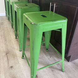 Green bar stools