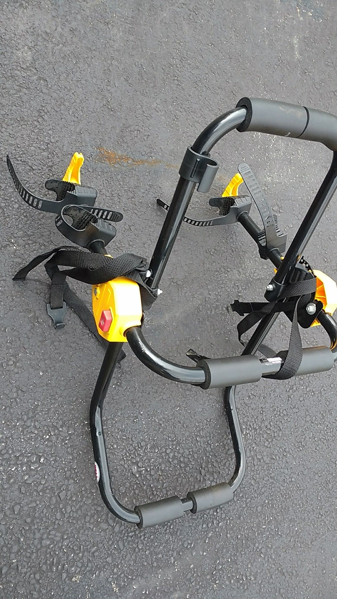 Bell brand black and yellow folding rear mount bike rack