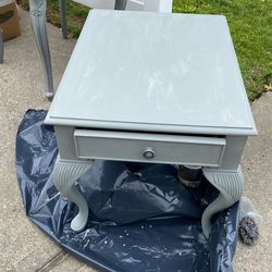 Gray Chalk End Table