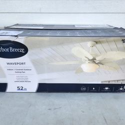 Harbor Breeze Waveport 52-in Indoor/Covered Outdoor Ceiling Fan with Led Light -BRAND NEW