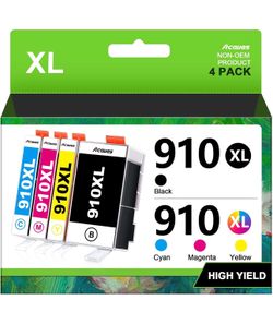 910XL Ink Replacement for HP 910XL Ink Cartridges Combo Pack, 4 Pack Work for hp OfficeJet 8010, 8012, 8018, 8022, OfficeJet Pro: 8020, 8022, 8025, 80