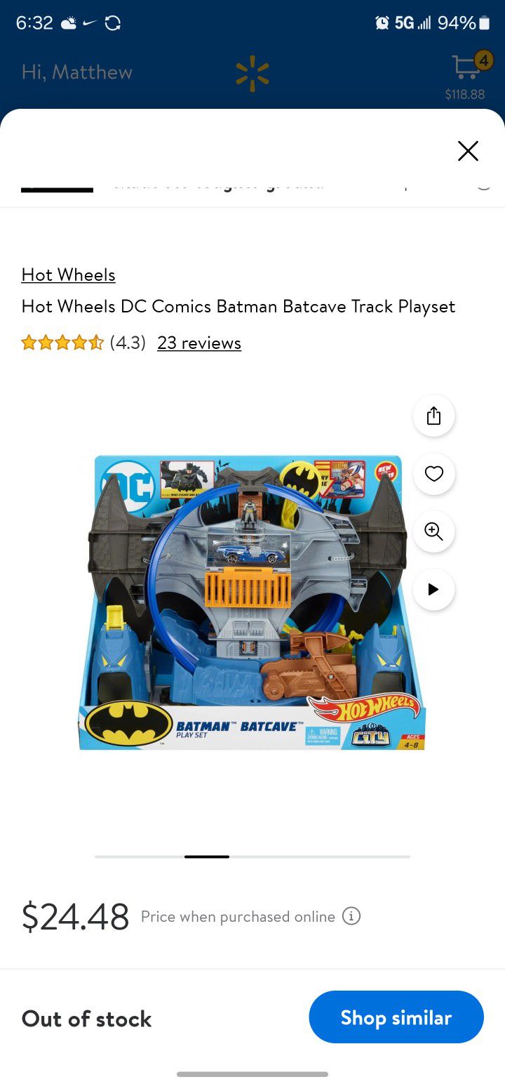 Hot Wheels Batman Track Playset