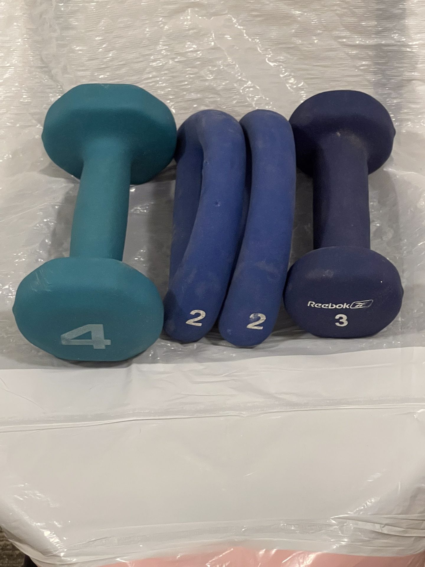 DUMBBELLS - 2 lb., 3 lb., 4 lb., & 5 lb. - firm bundle price