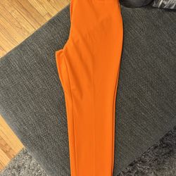 Women’s New York And Company Orange Ankle Length Slack 