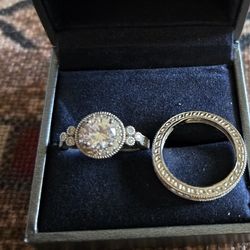 Wedding SET rings In Sterling Silver 