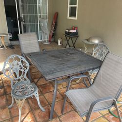 Patio table and 4 chairs
