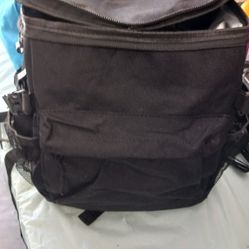 Backpack Cooler Black Fit 4-8 Cans Pocket In Front And On Sides