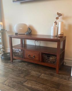 Pier 1 Imports Tuscan Brown Console Table Wood bench with drawer, solid wood