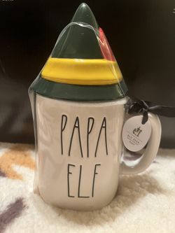 Rae Dunn Papa Elf Mug With Topper