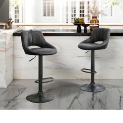 Swivel Upholstered Adjustable Height Bar Counter Stool