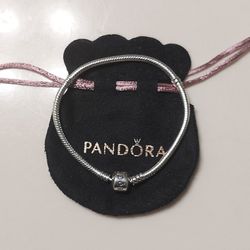 Pandora Moments 925 Sterling Silver Barrel Clasp Snake Charm Bracelet 21cm