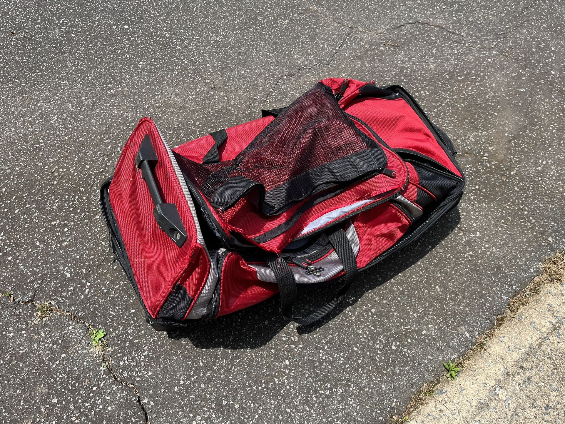 Red And Black Atlantic Rolling Duffel Bag