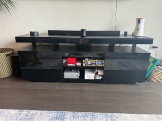 Modern Black Gloss TV Stand / Entertainment Center 64”