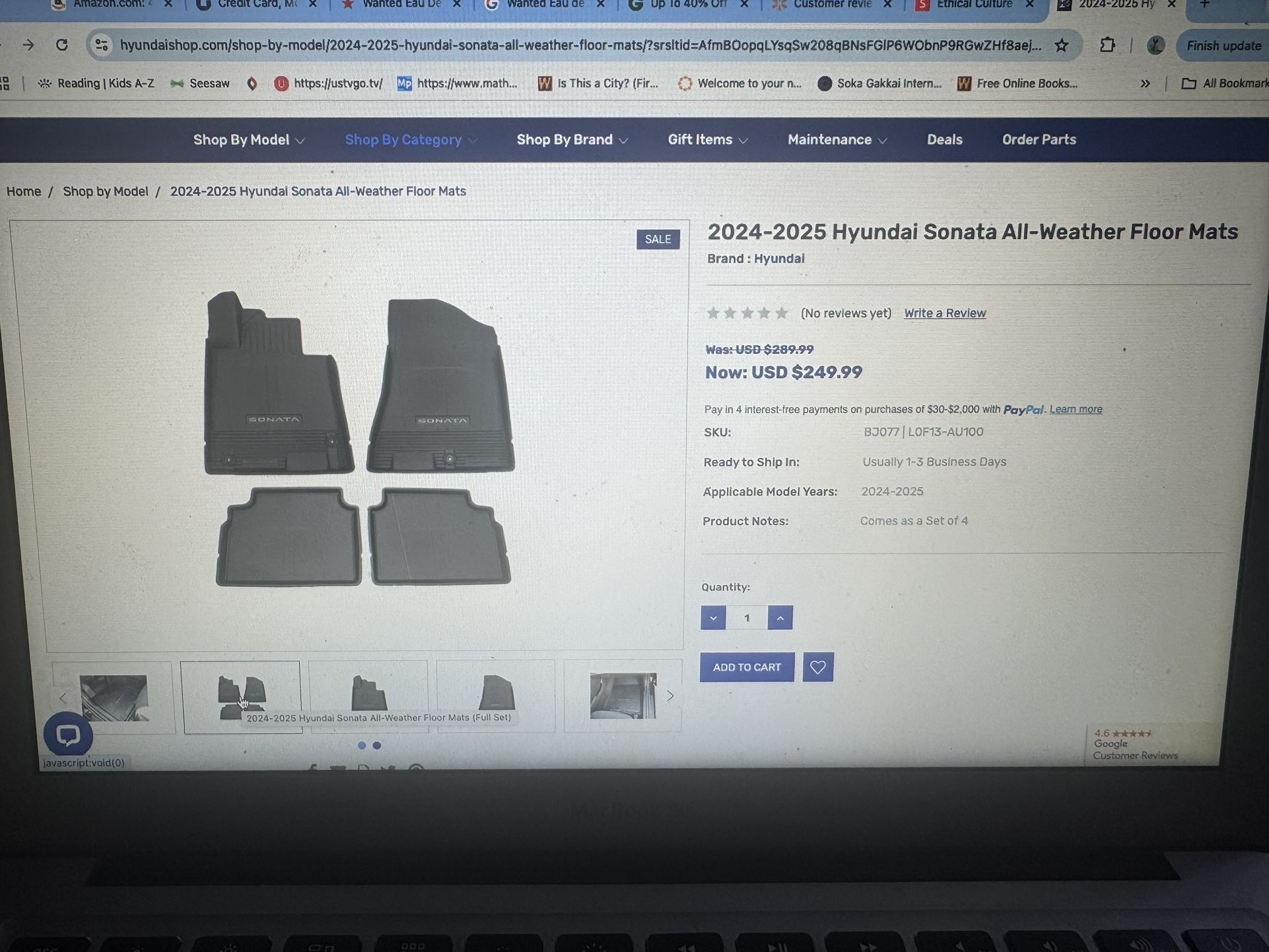 Hyundai Sonata All Weather Floor Mats