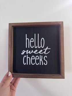 Wooden Bathroom Sign