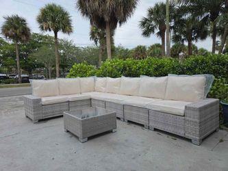 Large 8-Piece Modular Outdoor Sectional 133" - Pool & Patio, New & Assembled