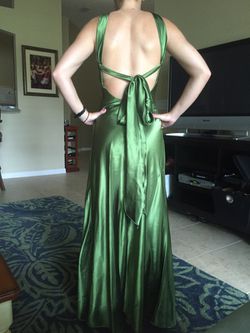 Emerald green floor length gown